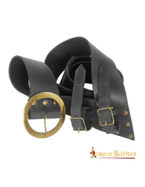 Baldric avec ceinture d'épée en cuir noir ⚔️ Boutique Épées